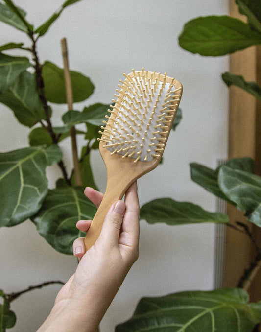 Natural wooden hairbrush