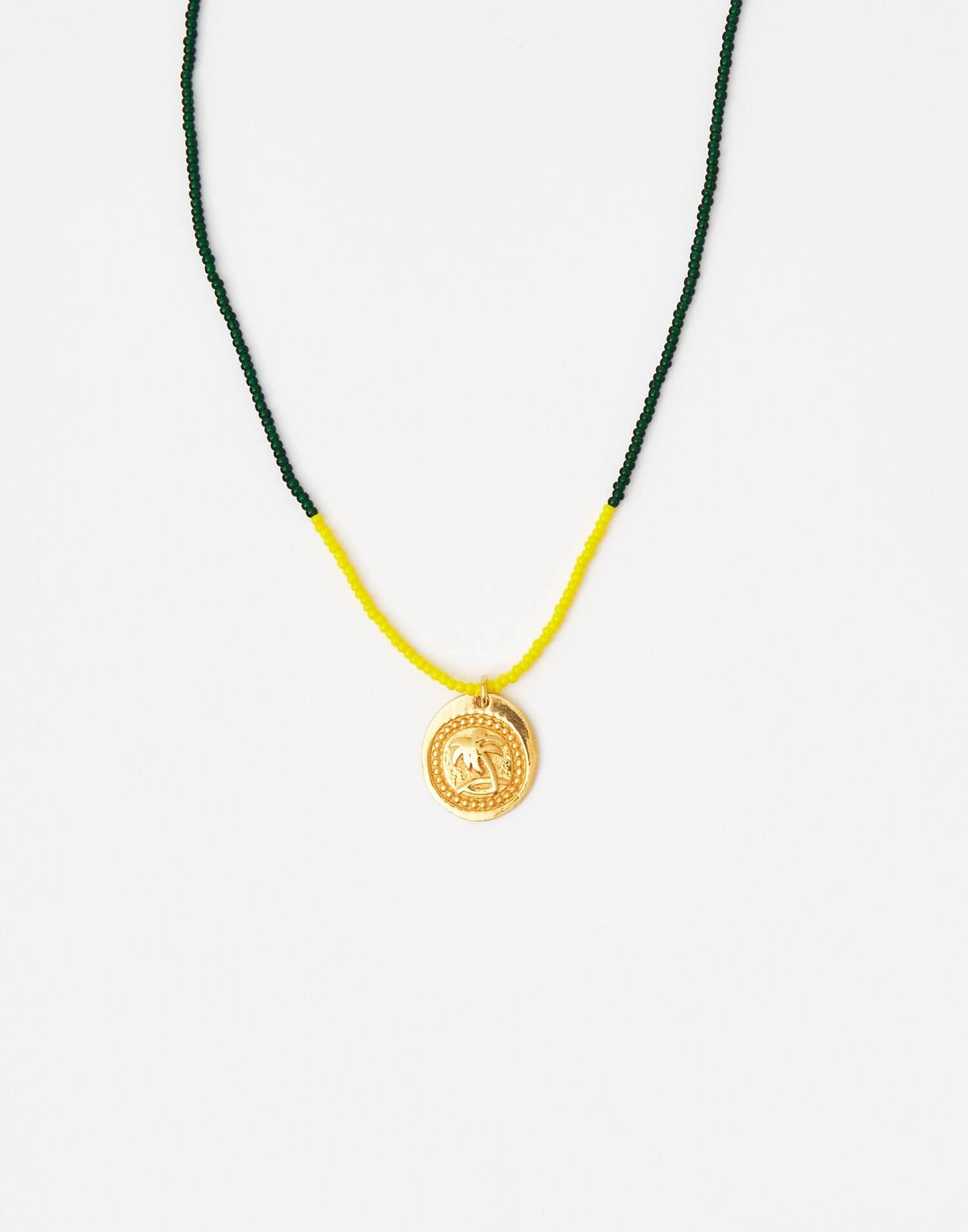 Palm tree medal necklace
