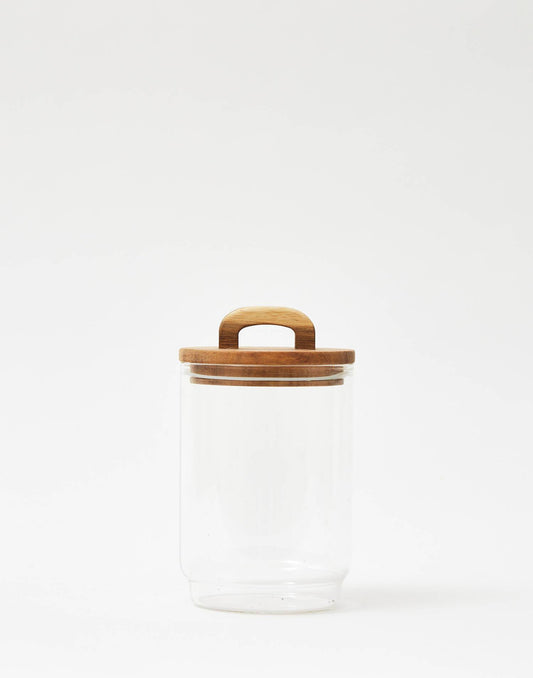 Acacia and glass jar